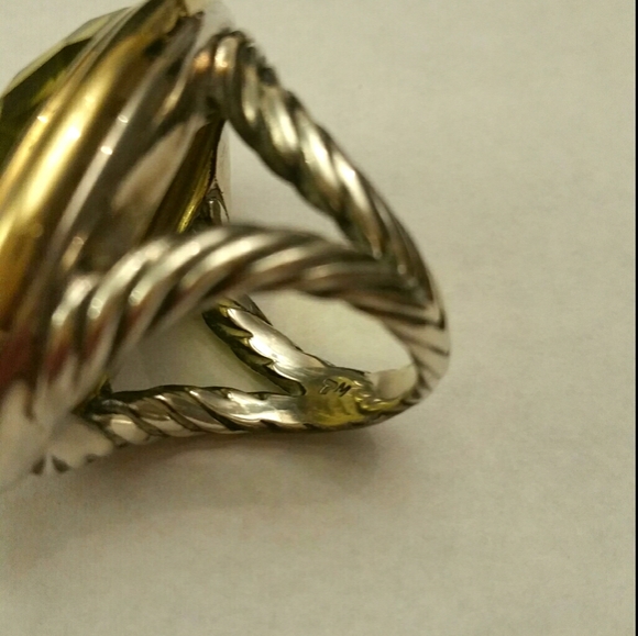 David Yurman Lemon Citrine SS/18K Ring - Picture 2 of 9